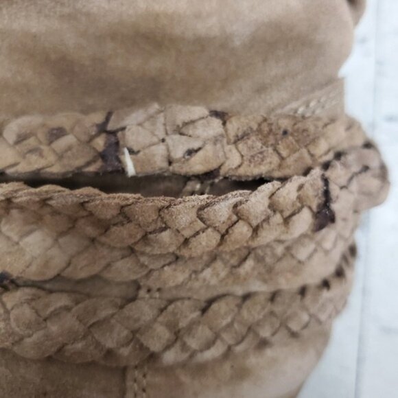 Dingo Twisted Sister Suede Leather Boots Neutral Tan  Size 6.5 Block Heel - Picture 6 of 12